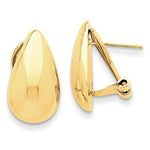 Indlæs billede til gallerivisning 14k Yellow Gold Polished Teardrop Omega Clip Back Earrings
