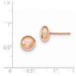 Load image into Gallery viewer, 14k Rose Gold 8mm Button Polished Post Stud Earrings
