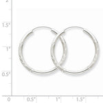 Charger l&#39;image dans la galerie, 14K White Gold 23mm Satin Textured Round Endless Hoop Earrings
