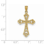 Carica l&#39;immagine nel visualizzatore di Gallery, 14k Yellow Gold Passion Cross Filigree Pendant Charm
