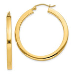 Charger l&#39;image dans la galerie, 14K Yellow Gold 34mm Square Tube Round Hollow Hoop Earrings

