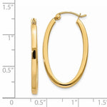 Load image into Gallery viewer, 14k Yellow Gold 30mm x 17mm x 2mm Oval Hoop Earrings
