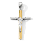 Indlæs billede til gallerivisning 14k Gold Two Tone Cross Crucifix Pendant Charm
