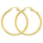 Afbeelding in Gallery-weergave laden, 14K Yellow Gold 45mm x 3mm Classic Round Hoop Earrings
