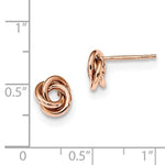 Load image into Gallery viewer, 14k Rose Gold Classic Love Knot Stud Post Earrings
