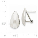 Carica l&#39;immagine nel visualizzatore di Gallery, 14k White Gold Polished Teardrop Omega Clip Back Earrings
