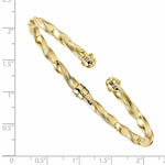 Kép betöltése a galériamegjelenítőbe: 14k Yellow Gold Modern Contemporary Hinged Cuff Bangle Bracelet
