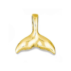 14k Yellow Gold Whale Tail Chain Slide Small Pendant Charm