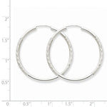 Charger l&#39;image dans la galerie, 14K White Gold 33mm Satin Textured Round Endless Hoop Earrings
