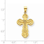 Indlæs billede til gallerivisning 14k Yellow Gold Crucifix Eastern Orthodox Cross Pendant Charm
