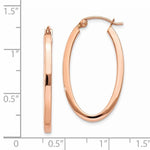 Load image into Gallery viewer, 14k Rose Gold 32mm x 19mm x 2mm Oval Hoop Earrings

