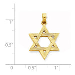 Load image into Gallery viewer, 14k Yellow Gold Star of David Open Back Pendant Charm
