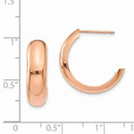 Load image into Gallery viewer, 14K Rose Gold 19mm x 6mm Bangle J Hoop Earrings
