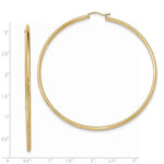Charger l&#39;image dans la galerie, 14K Yellow Gold 70mm x 2mm Round Classic Hoop Earrings
