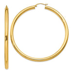 Ladda upp bild till gallerivisning, 14K Yellow Gold Large Classic Round Hoop Earrings 65mmx4mm
