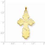 Lataa kuva Galleria-katseluun, 14k Yellow Gold Crucifix Eastern Orthodox Cross Pendant Charm

