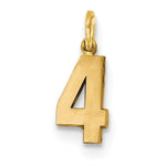 將圖片載入圖庫檢視器 14k Yellow Gold Number 4 Four Pendant Charm
