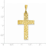 Load image into Gallery viewer, 14k Yellow Gold Nugget Style Cross Pendant Charm - [cklinternational]
