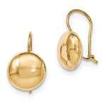 Indlæs billede til gallerivisning 14k Yellow Gold Round Button 12mm Kidney Wire Button Earrings
