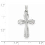 Load image into Gallery viewer, 14k White Gold Brushed Polished Latin Cross Pendant Charm
