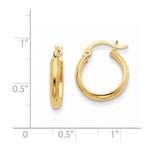 Ladda upp bild till gallerivisning, 14K Yellow Gold 15mmx2.75mm Classic Round Hoop Earrings
