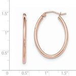 Φόρτωση εικόνας στο εργαλείο προβολής Συλλογής, 14k Rose Gold Classic Polished Oval Hoop Earrings
