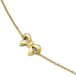 Lade das Bild in den Galerie-Viewer, 14k Yellow Gold Bow Ribbon Anklet 9 Inch with Extender
