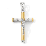 Загрузить изображение в средство просмотра галереи, 14k Gold Two Tone Cross Crucifix Pendant Charm
