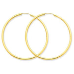 Φόρτωση εικόνας στο εργαλείο προβολής Συλλογής, 14K Yellow Gold 45mm x 2mm Round Endless Hoop Earrings
