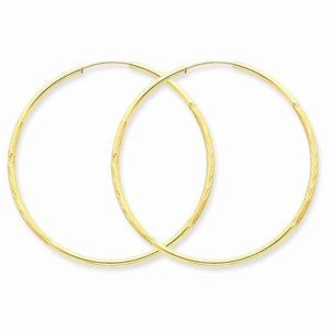 14K Yellow Gold 39mm x 1.5mm Round Endless Hoop Earrings