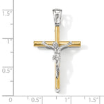 이미지를 갤러리 뷰어에 로드 , 14k Gold Two Tone Cross Crucifix Pendant Charm
