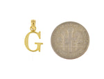 Indlæs billede til gallerivisning 14K Yellow Gold Uppercase Initial Letter G Block Alphabet Pendant Charm
