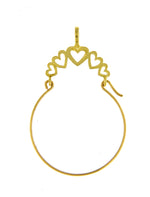 Kép betöltése a galériamegjelenítőbe: 14K Yellow Gold Hearts Charm Holder Pendant
