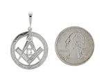 Φόρτωση εικόνας στο εργαλείο προβολής Συλλογής, 14k White Gold Masonic Pendant Charm
