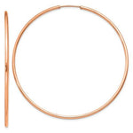Load image into Gallery viewer, 14k Rose Gold Round Endless Hoop Earrings 55mm x 1.5mm
