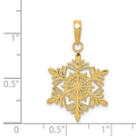 Afbeelding in Gallery-weergave laden, 14k Yellow Gold Snowflake Pendant Charm
