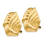 Indlæs billede til gallerivisning 14k Yellow Gold Non Pierced Clip On Geometric Style Omega Back Earrings
