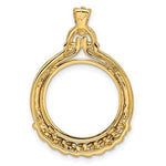 Lade das Bild in den Galerie-Viewer, 14K Yellow Gold 1/10 oz One Tenth Ounce American Eagle or Krugerrand Coin Holder Prong Bezel Pendant Charm for 16.5mm x 1.3mm Coins
