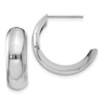 Load image into Gallery viewer, 14K White Gold 17mm x 6.75mm Bangle J Hoop Earrings
