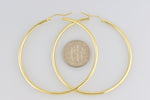 Загрузить изображение в средство просмотра галереи, 14K Yellow Gold 48mmx2mm Lightweight Classic Round Hoop Earrings
