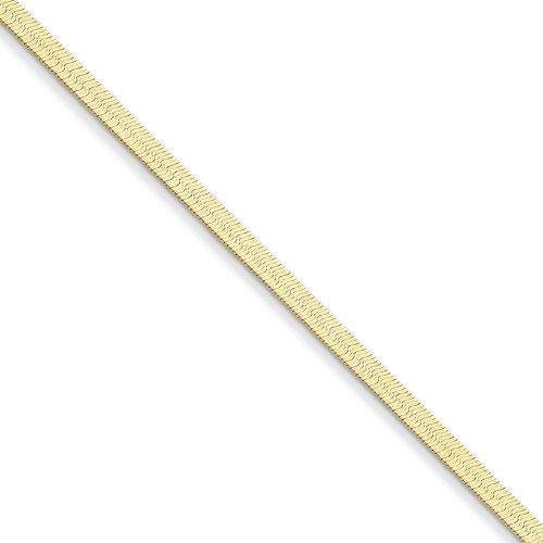 14K Yellow Gold Silky Herringbone Bracelet Anklet Choker Necklace Pendant Chain 3mm