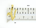 Lataa kuva Galleria-katseluun, 10K Yellow Gold Script Initial Letter V Cursive Alphabet Pendant Charm
