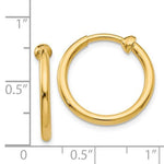 Charger l&#39;image dans la galerie, 14k Yellow Gold 18mm x 2mm Non Pierced Round Hoop Earrings

