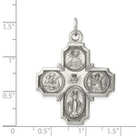 이미지를 갤러리 뷰어에 로드 , Sterling Silver Cruciform Cross Four Way Medal Antique Style Pendant Charm
