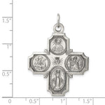 Carregar imagem no visualizador da galeria, Sterling Silver Cruciform Cross Four Way Medal Antique Style Pendant Charm
