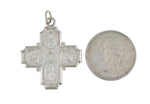 Carregar imagem no visualizador da galeria, Sterling Silver Cruciform Cross Four Way Medal Pendant Charm
