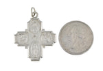 Cargar imagen en el visor de la galería, Sterling Silver Cruciform Cross Four Way Medal Pendant Charm
