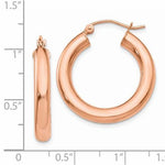 Φόρτωση εικόνας στο εργαλείο προβολής Συλλογής, 14K Rose Gold 25mm x 4mm Classic Round Hoop Earrings
