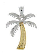 Cargar imagen en el visor de la galería, 14k Gold Two Tone Palm Tree Pendant Charm
