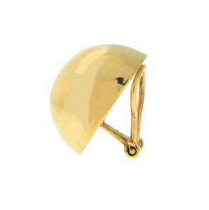 14k Yellow Gold Non Pierced Clip On Half Ball Omega Back Earrings 20mm